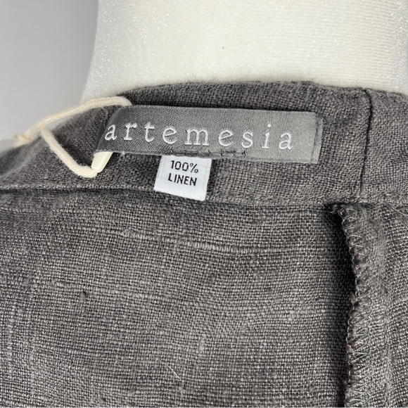 NWT Artemesia Apron Dress 100% Linen Apron Dress Granite Gray One Size Homestead - Picture 4 of 13